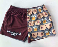 Load image into Gallery viewer, TITTIES &amp; BEER FOOTY SHORTS - Maroon &amp; Grey
