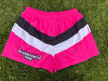 Load image into Gallery viewer, NTNT STRIPE FOOTY SHORTS - Hot Pink/Black/White
