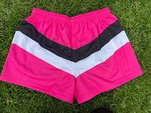 Load image into Gallery viewer, NTNT STRIPE FOOTY SHORTS - Hot Pink/Black/White
