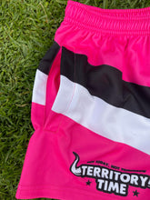 Load image into Gallery viewer, NTNT STRIPE FOOTY SHORTS - Hot Pink/Black/White
